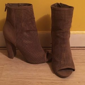 Suede Open Toed Heel